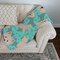 Edge Collections - 50" x 60" - Cream & Teal - Westie Artwork Pattern Quilted Throw Blanket - 1 Piece